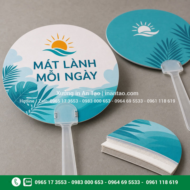 Chất liệu in quạt giấy cầm tay và cán nhựa Cấu tạo chất liệu in quạt giấy cầm tay bồi cứng
