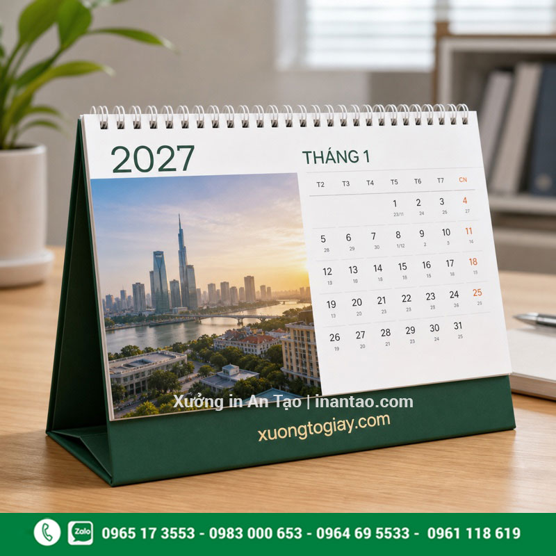 In lịch để bàn thiết kế đẹp và hoàn thiện chắc chắn In lịch để bàn theo yêu cầu tại xuongtogiay.com