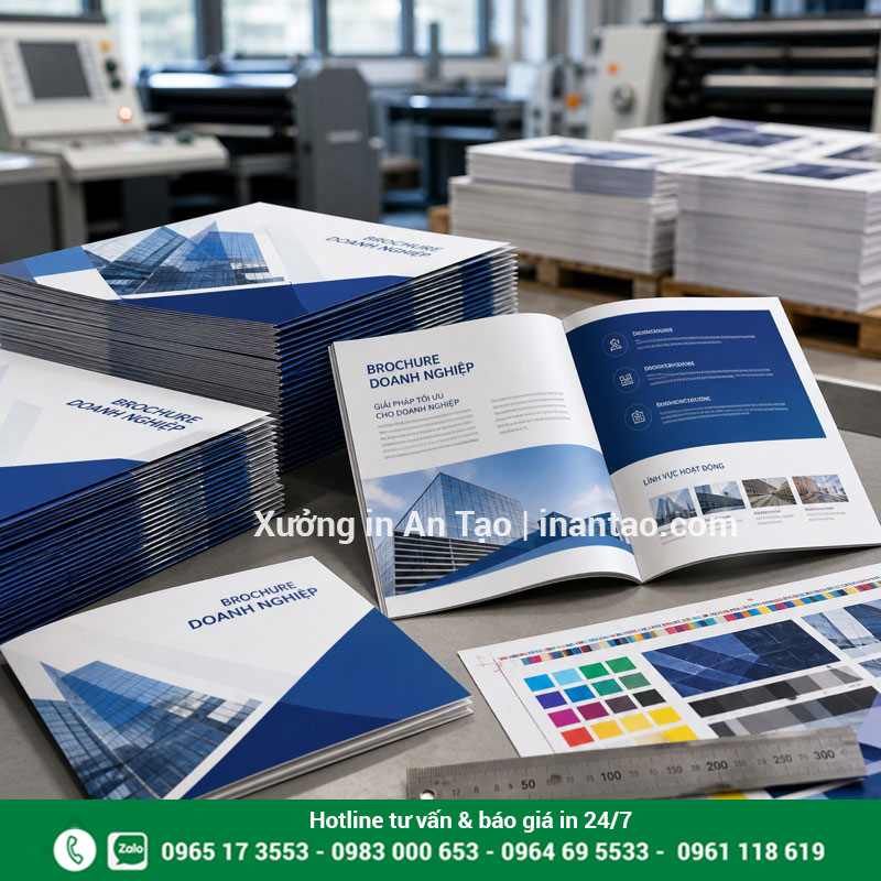 Quy trình in ấn brochure chuyên nghiệp Quy trình kiểm màu và hoàn thiện in ấn brochure tại xưởng