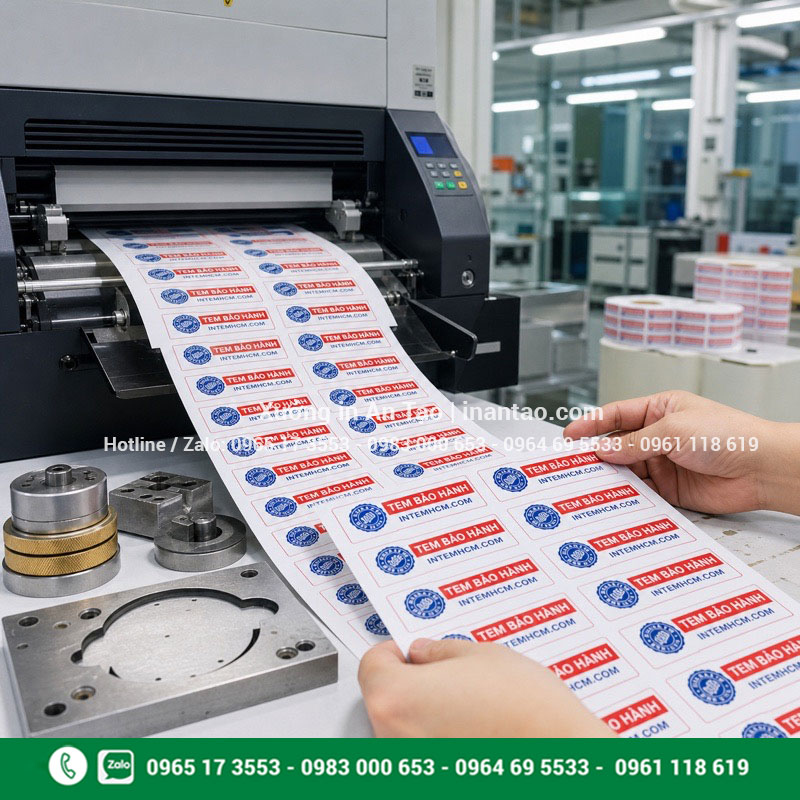 Xưởng in tem bảo hành chuyên nghiệp Quy trình in tem bảo hành số lượng ít tại xưởng