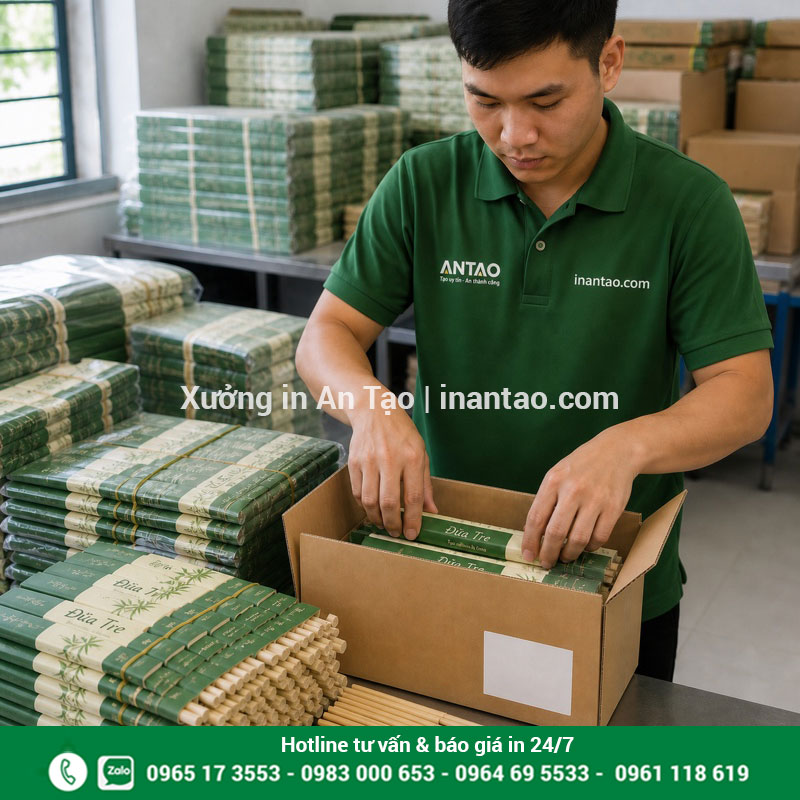 In bao đũa HCM và đóng gói giao hàng Đóng gói đơn hàng in bao đũa HCM chuẩn bị giao khách