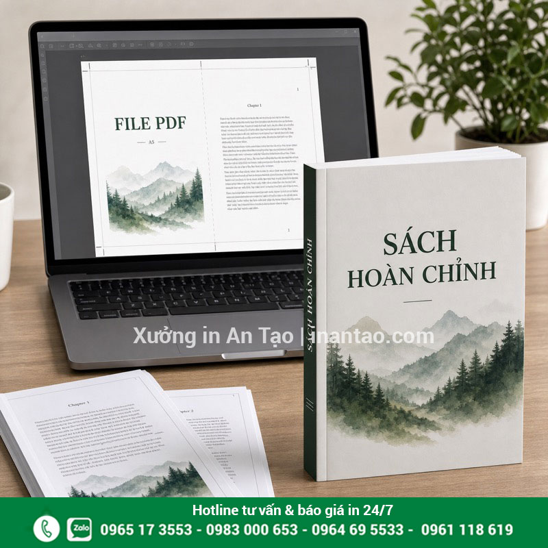 Giá in sách từ file PDF được tính theo quy cách thực tế Quy trình báo giá in sách từ file PDF và sách thành phẩm