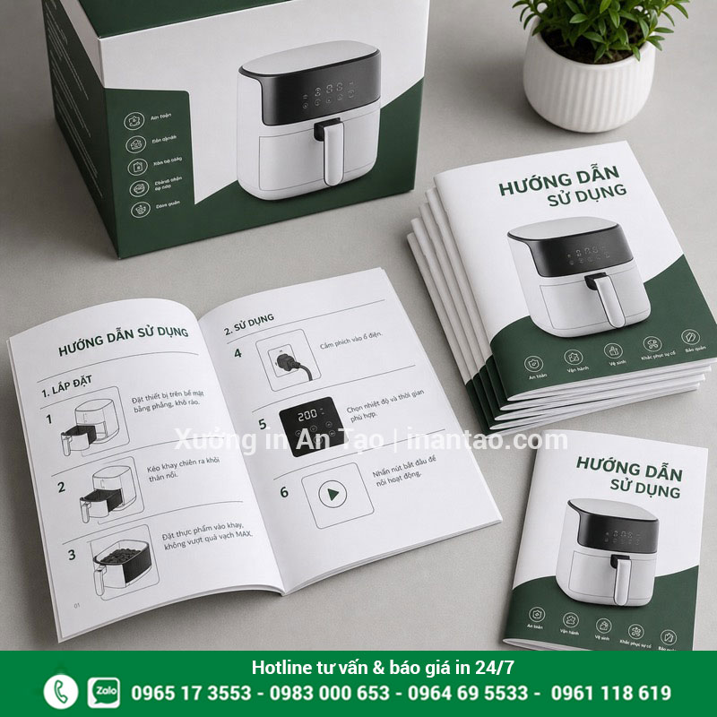 In sách hướng dẫn sử dụng theo phiên bản sản phẩm Mẫu in sách hướng dẫn sử dụng thiết bị trình bày từng bước