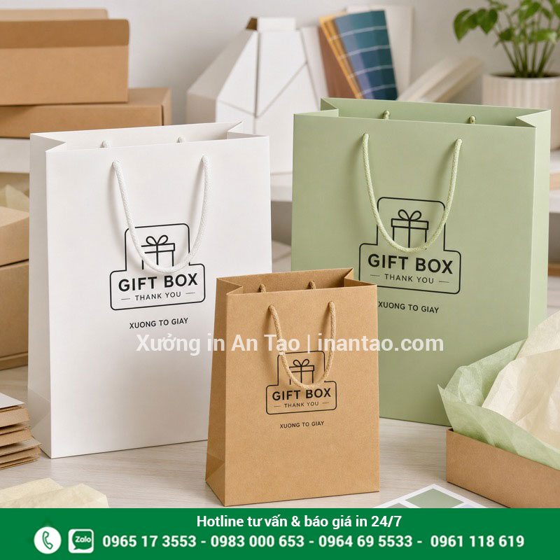 Kiểm tra chất lượng in túi giấy thành phẩm Kiểm tra thành phẩm in túi giấy trước khi giao