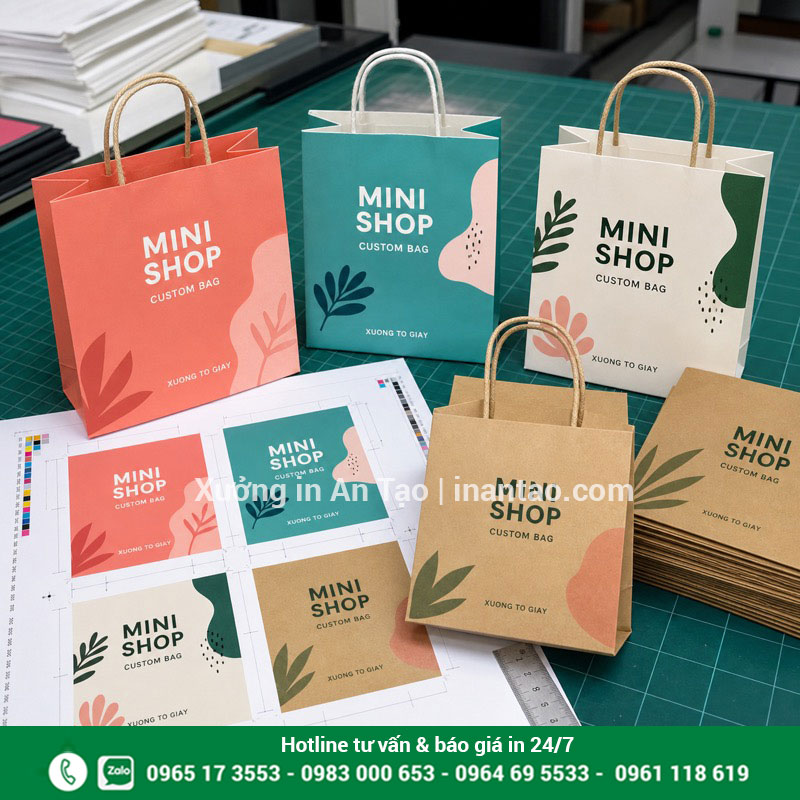 In túi giấy số lượng ít tphcm theo mẫu riêng In túi giấy số lượng ít tphcm cho shop mới
