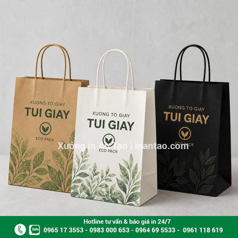 In túi giấy đẹp theo yêu cầu tại xuongtogiay.com Mẫu in túi giấy hoàn chỉnh tại xuongtogiay.com