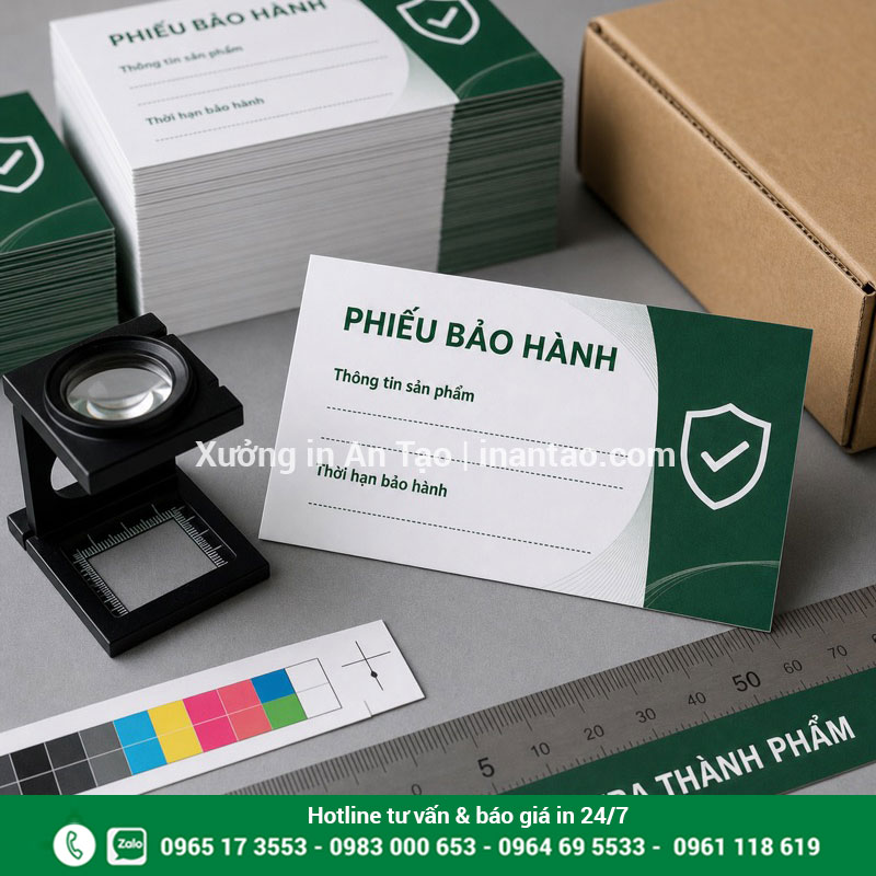 Kiểm tra thẻ bảo hành trước khi đóng gói Kiểm tra màu sắc đường cắt và thẻ bảo hành thành phẩm