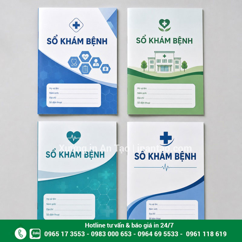 Mẫu sổ khám bệnh đẹp theo nhận diện cơ sở y tế Các mẫu sổ khám bệnh A5 thiết kế chuyên nghiệp cho phòng khám