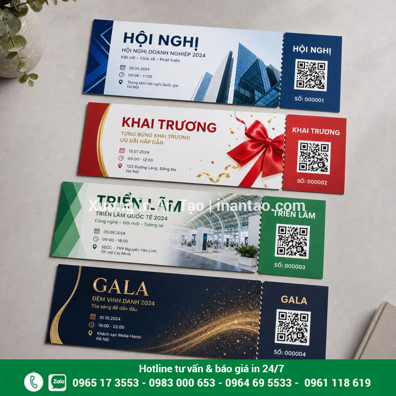 Mẫu vé sự kiện theo từng nhu cầu Các mẫu vé sự kiện hội nghị khai trương triển lãm và gala