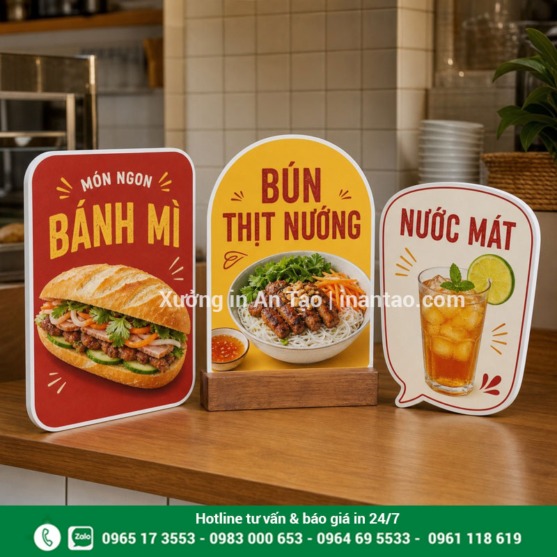 Menu bồi formex bo góc và cắt theo thiết kế Menu bồi formex cắt theo hình cho quán ăn